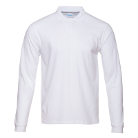 Рубашка поло унисекс STAN длинный рукав хлопок 185, 104LS, цвет Белый