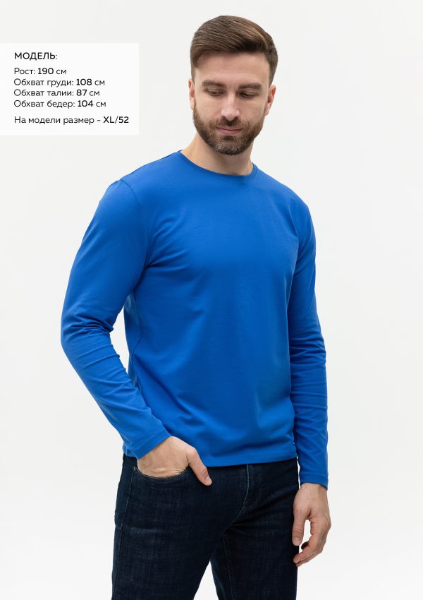 Лонгслив STAN хлопок/эластан 180, 35, Синий