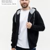 Толстовка мужская STAN с капюшоном на молнии футер с начёсом 280, 17, Чёрный