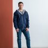 Толстовка мужская с капюшоном на молнии сэндвич 320, Бордовый меланж