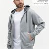 Толстовка мужская STAN с капюшоном на молнии футер с начёсом 280, 17, Серый меланж