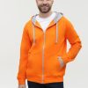 Толстовка мужская STAN с капюшоном на молнии футер без начёса 260, 61, Оранжевый