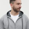 Толстовка мужская STAN с капюшоном на молнии футер с начёсом 280, 17, Серый меланж
