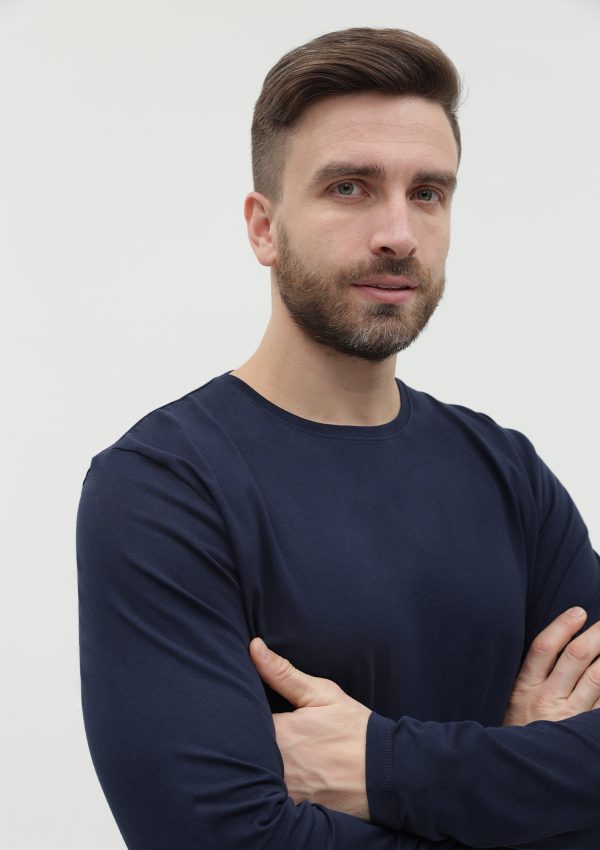 Лонгслив STAN хлопок/эластан 180, 35, Тёмно-синий Лонгслив STAN хлопок/эластан 180, 35, Тёмно-синий