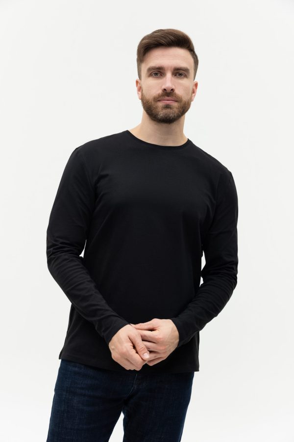 Лонгслив STAN хлопок/эластан 180, 35, Чёрный Лонгслив STAN хлопок/эластан 180, 35, Чёрный