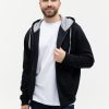 Толстовка мужская STAN с капюшоном на молнии футер с начёсом 280, 17, Чёрный