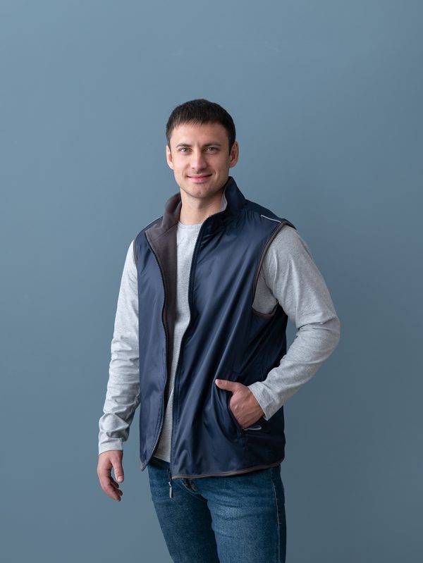 Жилет мужской STAN таффета 210T, 65, 24N, Чёрный