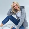 Толстовка женская STAN с капюшоном на молнии футер с начёсом 280, 17W, Серый меланж