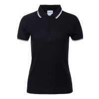 Рубашка поло женская STAN с окантовкой хлопок/полиэстер 185, 04BK, цвет Чёрный