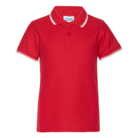 Рубашка поло детская STAN с окантовкой хлопок/полиэстер 185, 04TJ, цвет Красный