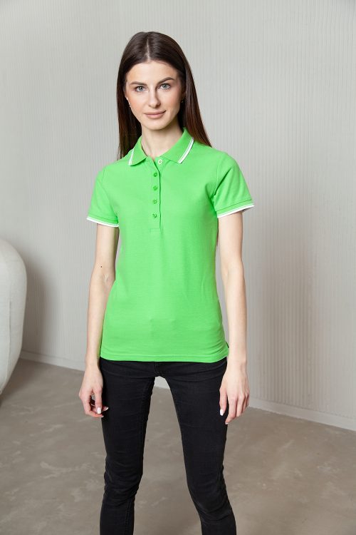 Рубашка поло женская STAN с окантовкой хлопок/полиэстер 185, 04BK, арт. 121004BK_4