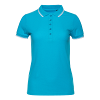Рубашка поло женская STAN с окантовкой хлопок/полиэстер 185, 04BK, цвет Бирюзовый