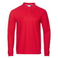 Рубашка поло унисекс STAN длинный рукав хлопок 185, 104LS, цвет Красный