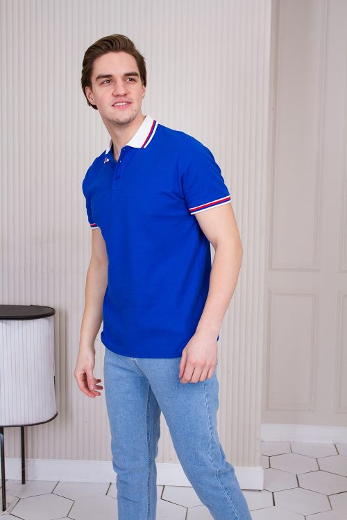 Рубашка поло мужская триколор STAN хлопок/полиэстер 185, 04RUS, арт. 1210004R_4